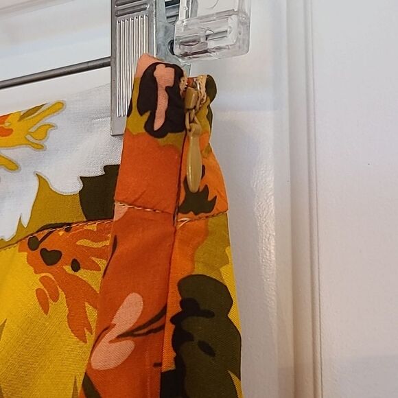 Anthropologie Mavis Tiered Floral Midi Skirt Yellow & Orange Size 4 - Picture 6 of 13